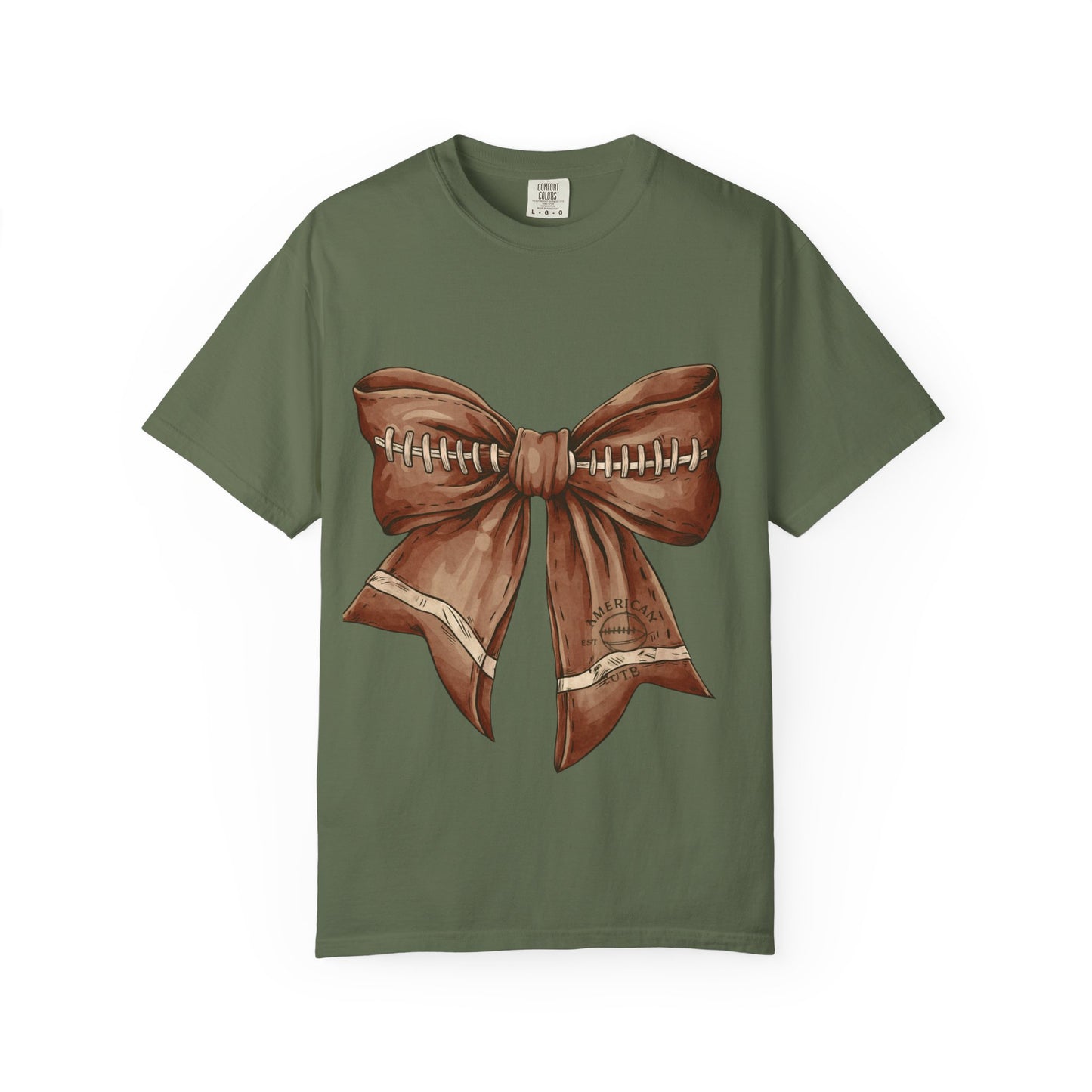 Football Bow T-Shirt: Unisex Casual Wear for Game Day Apparel