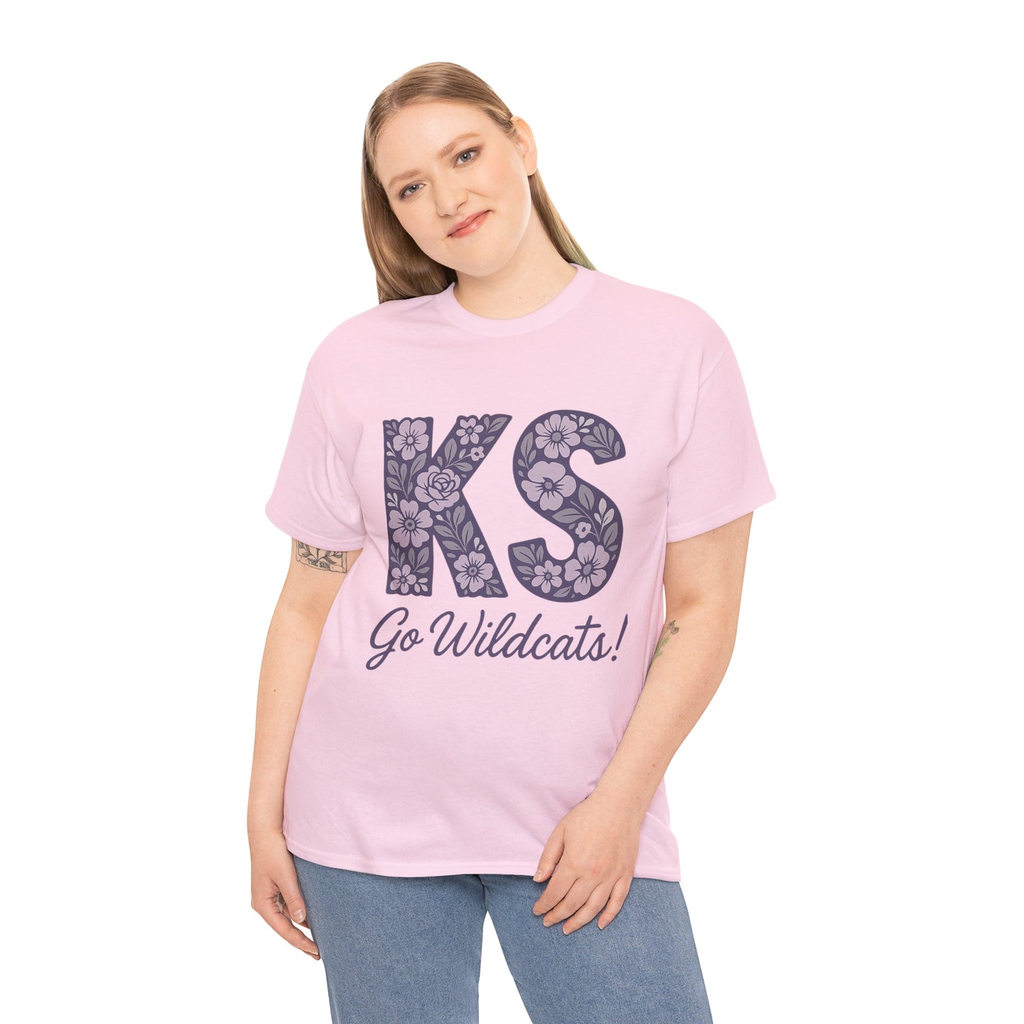 KS Floral Team Spirit Tee: Celebrate Kansas State Wildcats in Style, Perfect for Sports Events, Gifts, & Casual Wear