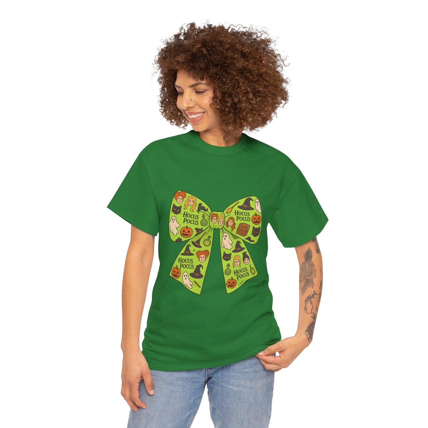 Halloween Graphic Tee, Spooky Season Unisex Shirt, Hocus Pocus Bow Tee, Autumn Style Shirt, Trick or Treat Apparel