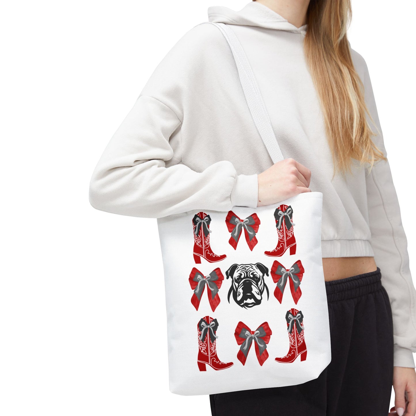 UGA Bulldogs Coquette Bow Tote Bag