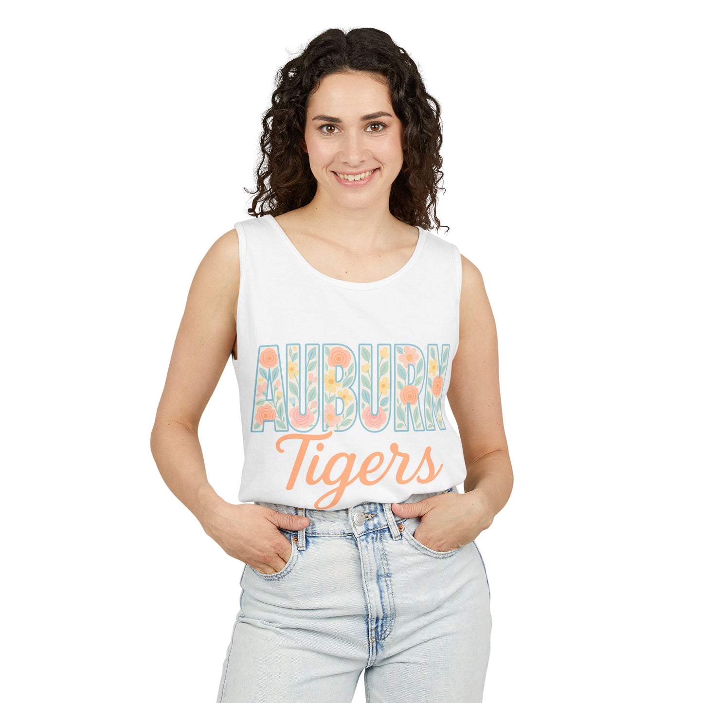 Auburn Tigers Garment-Dyed Tank Top, Summer Fashion, Sports Apparel, College Gear, Gifts for Students, Comfort Colors