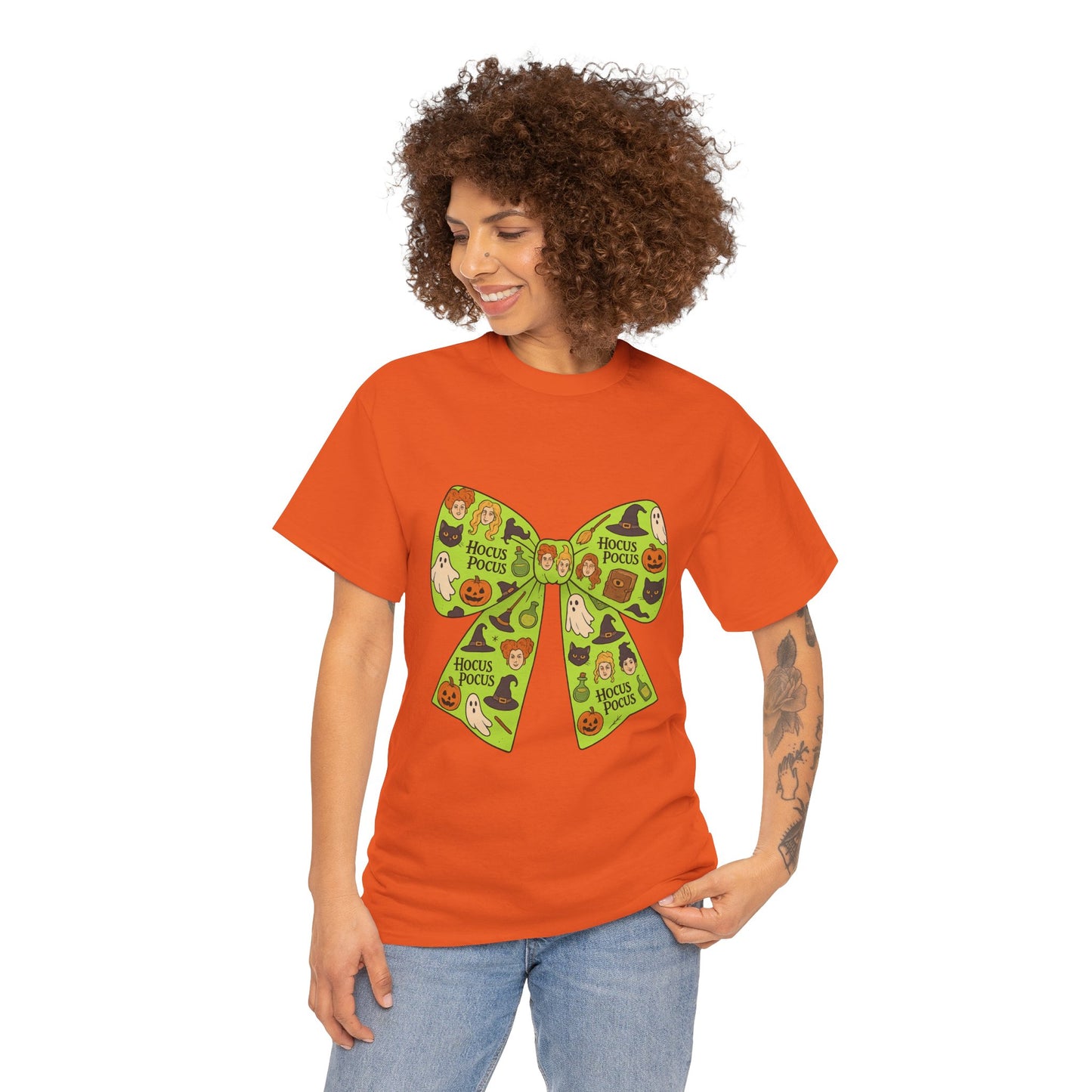 Halloween Graphic Tee, Spooky Season Unisex Shirt, Hocus Pocus Bow Tee, Autumn Style Shirt, Trick or Treat Apparel