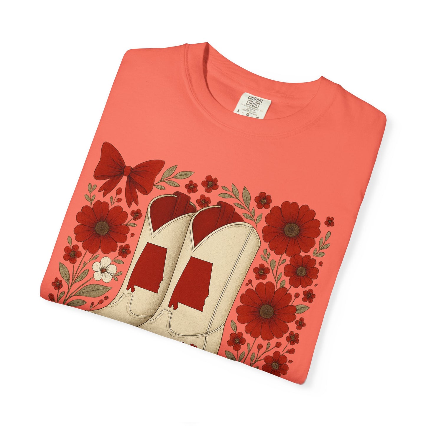 Vintage Cowboy Boots Floral Unisex T-shirt - Alabama Fan, Bama Game Day