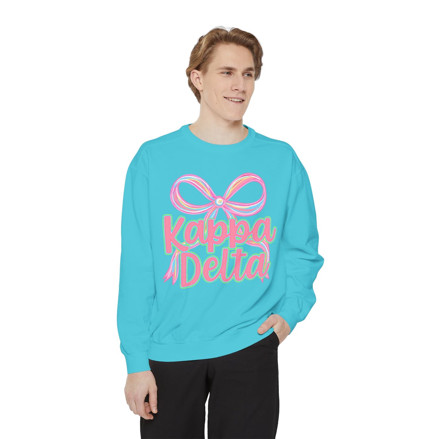 KD Comfort Colors Garment-Dyed Sweatshirt, Sorority Apparel, Cozy Gift, College Sweatshirt, Valentine's Day Gift, Customizable Sweater