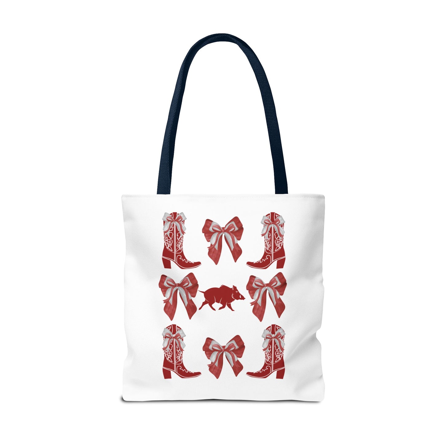 Arkansas Coquette Bow Chic Tote Bag - Stylish Carryall for Cowgirls, Woo Pig Gifts, AR Razorback Fan Gift, Arkansas Game Day Tote, Graduation Gift, Arkansas Alumni
