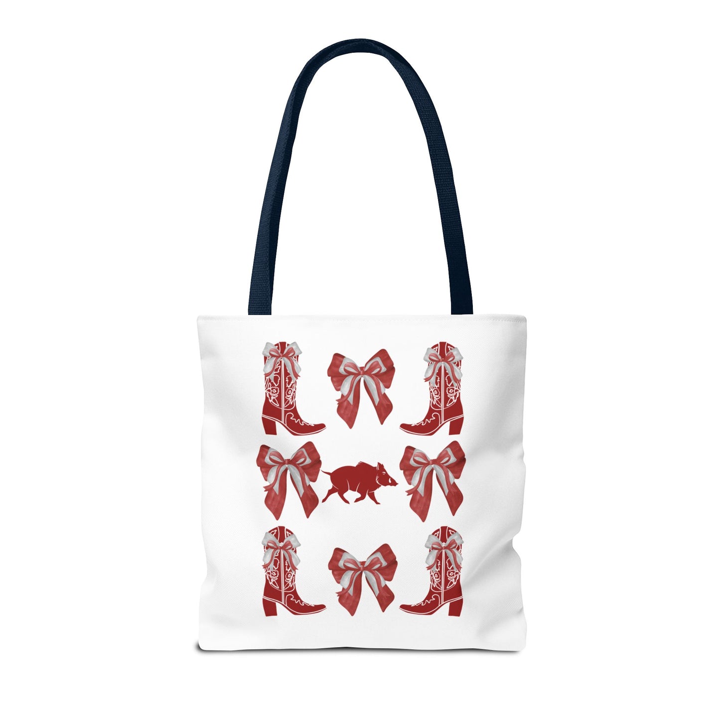 Arkansas Coquette Bow Chic Tote Bag - Stylish Carryall for Cowgirls, Woo Pig Gifts, AR Razorback Fan Gift, Arkansas Game Day Tote, Graduation Gift, Arkansas Alumni