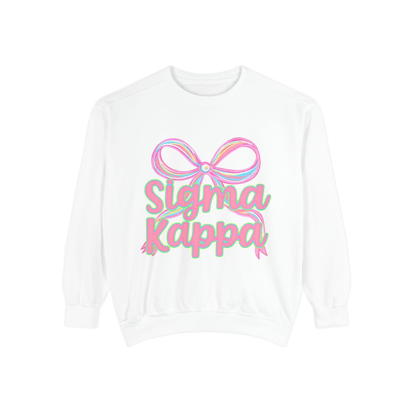 SigmaKappa Garment-Dyed Sweatshirt, Sorority Sweatshirt, College Apparel, Gift for Sorority Sisters, Cute Casual Wear