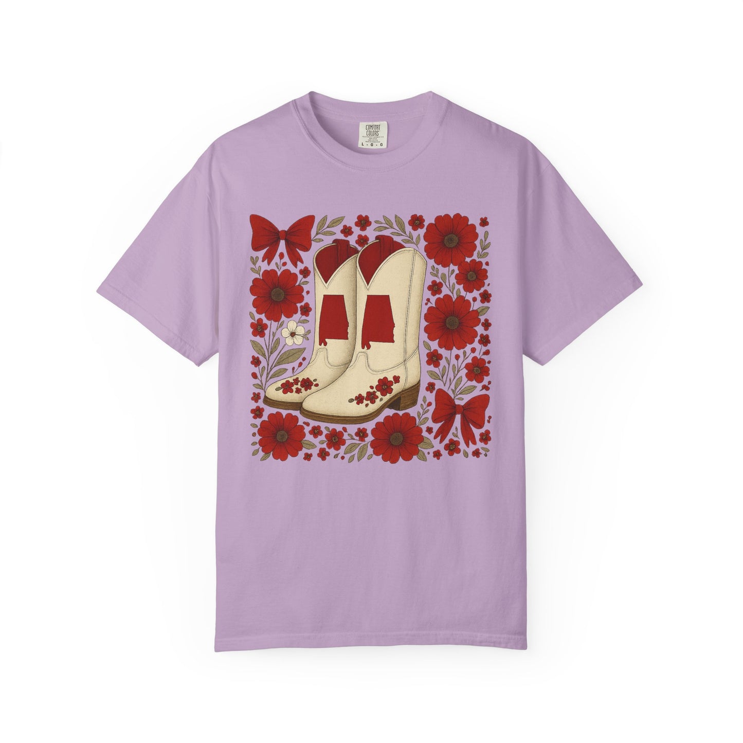 Vintage Cowboy Boots Floral Unisex T-shirt - Alabama Fan, Bama Game Day