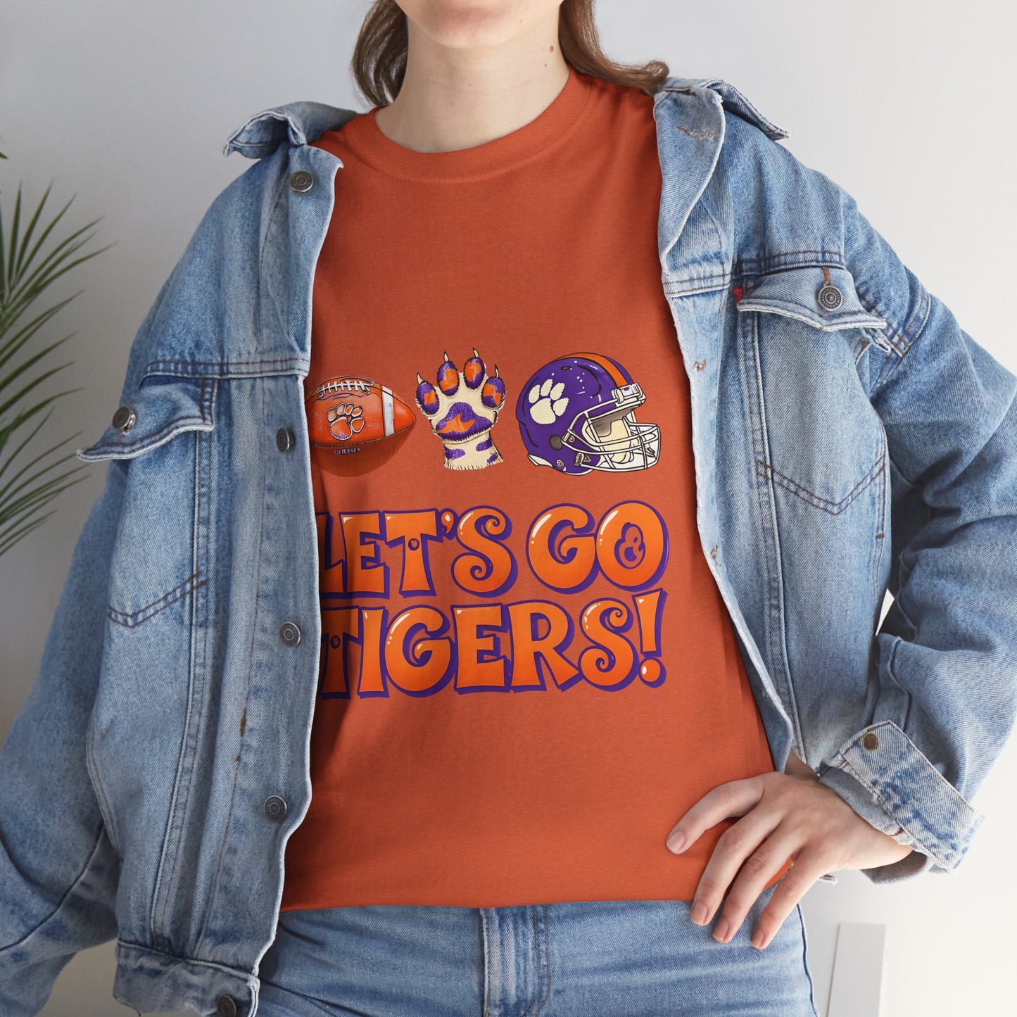 Unisex Heavy Cotton Tee - Let's Go Tigers! Sports Fan Tee, Game Day Shirt, Tailgate Apparel, Team Pride Top, College Football Gear