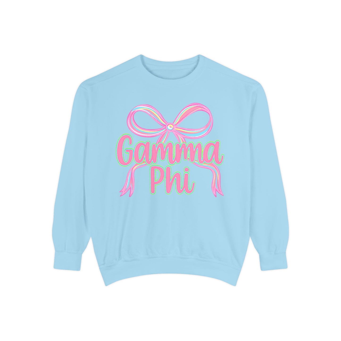 GammaPhi Garment-Dyed Sweatshirt | Cozy Sorority Sweatshirt, Unisex Apparel, Sorority Gift, Casual Wear, College Spirit Wear