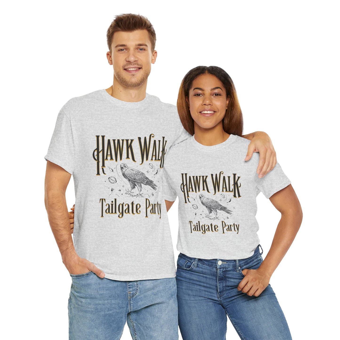 Hawk Walk Tailgate Tee, Unisex Cotton Shirt, Outdoor Event T-Shirt, Festival Wear, Bird Lover Gift, Sports Gathering Apparel