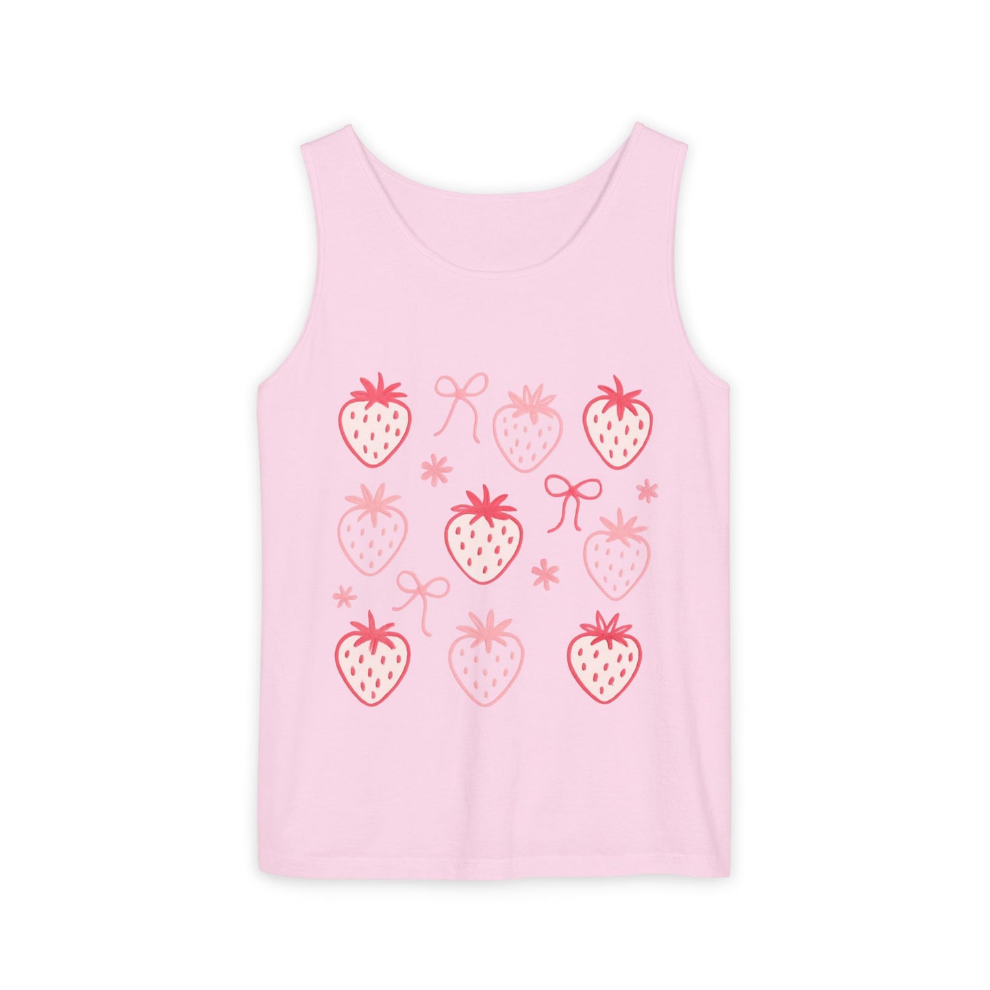 Strawberry Print Tank Top - Summer Vibes Beachwear