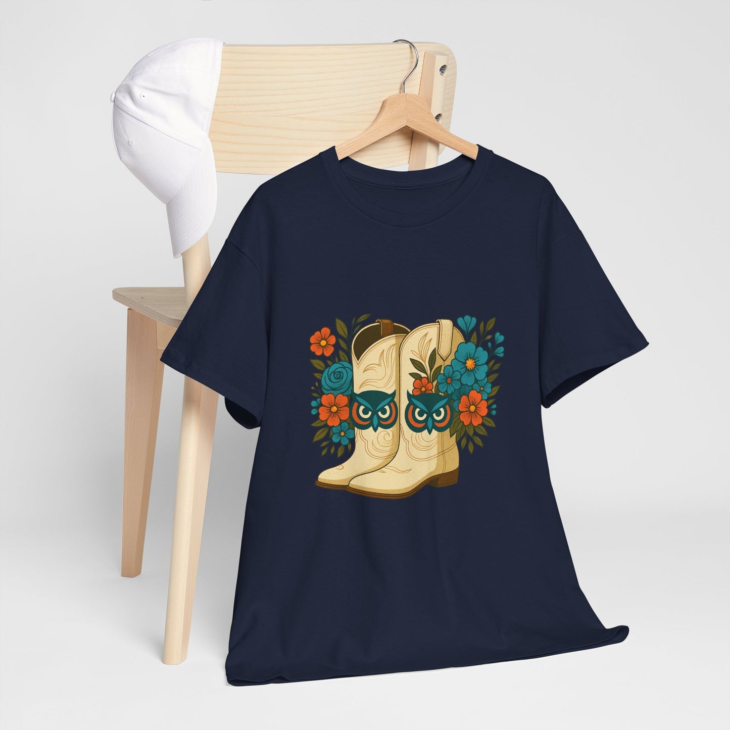 Floral Cowboy Boots Tee, Perfect for Country Music Lovers, Western Style Gift, Casual Outfit, Boho Fashion, Farmhouse Decor