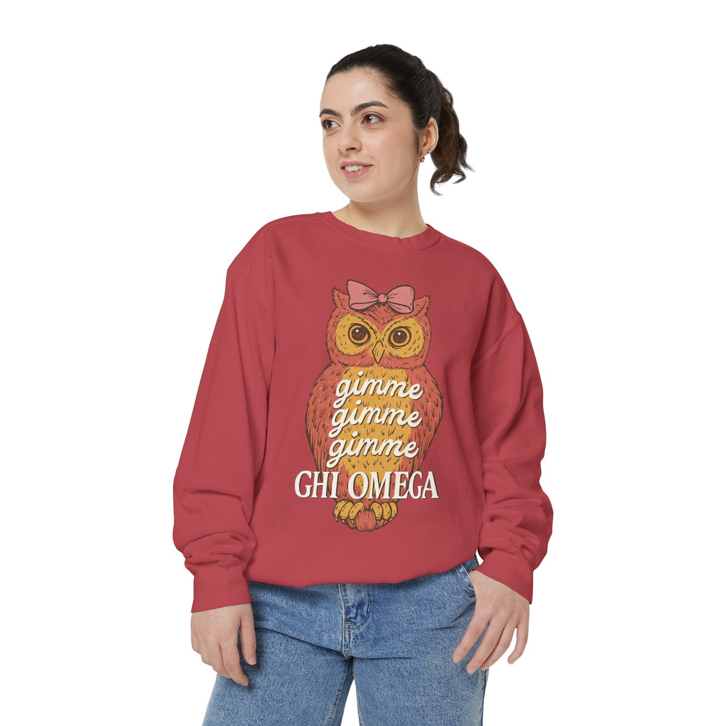 Gimme Gimme Owl Sweatshirt, Unisex Sweatshirt, Sorority Apparel, Cute Owl Design, Cozy Gift, College Sweatshirt