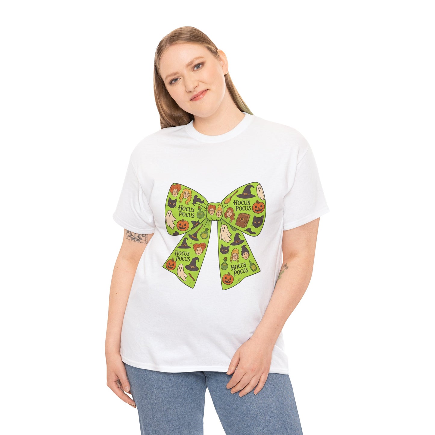 Halloween Graphic Tee, Spooky Season Unisex Shirt, Hocus Pocus Bow Tee, Autumn Style Shirt, Trick or Treat Apparel