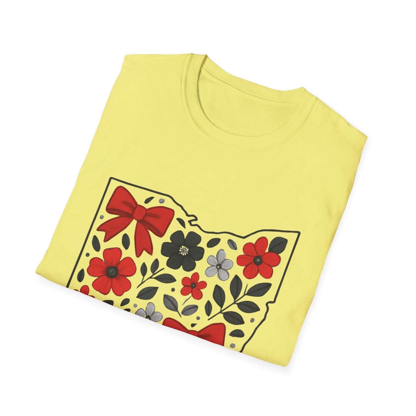 Ohio Floral T-Shirt, Unisex Tees, Gift for Her, Vintage Style, Summer Wardrobe Essential, State Pride