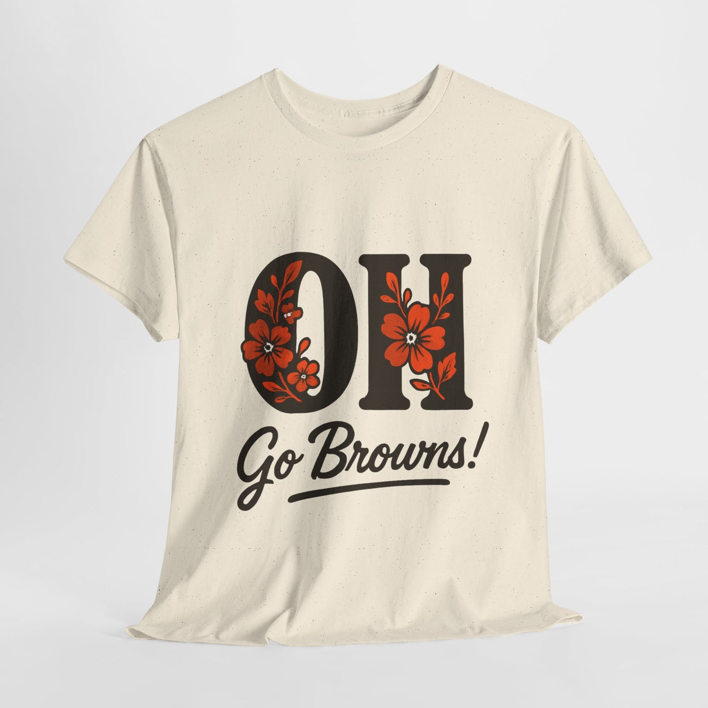OH Go Browns Floral Unisex Tee, Fan Apparel, Game Day Shirt, Casual Wear, Gift for Sports Lovers