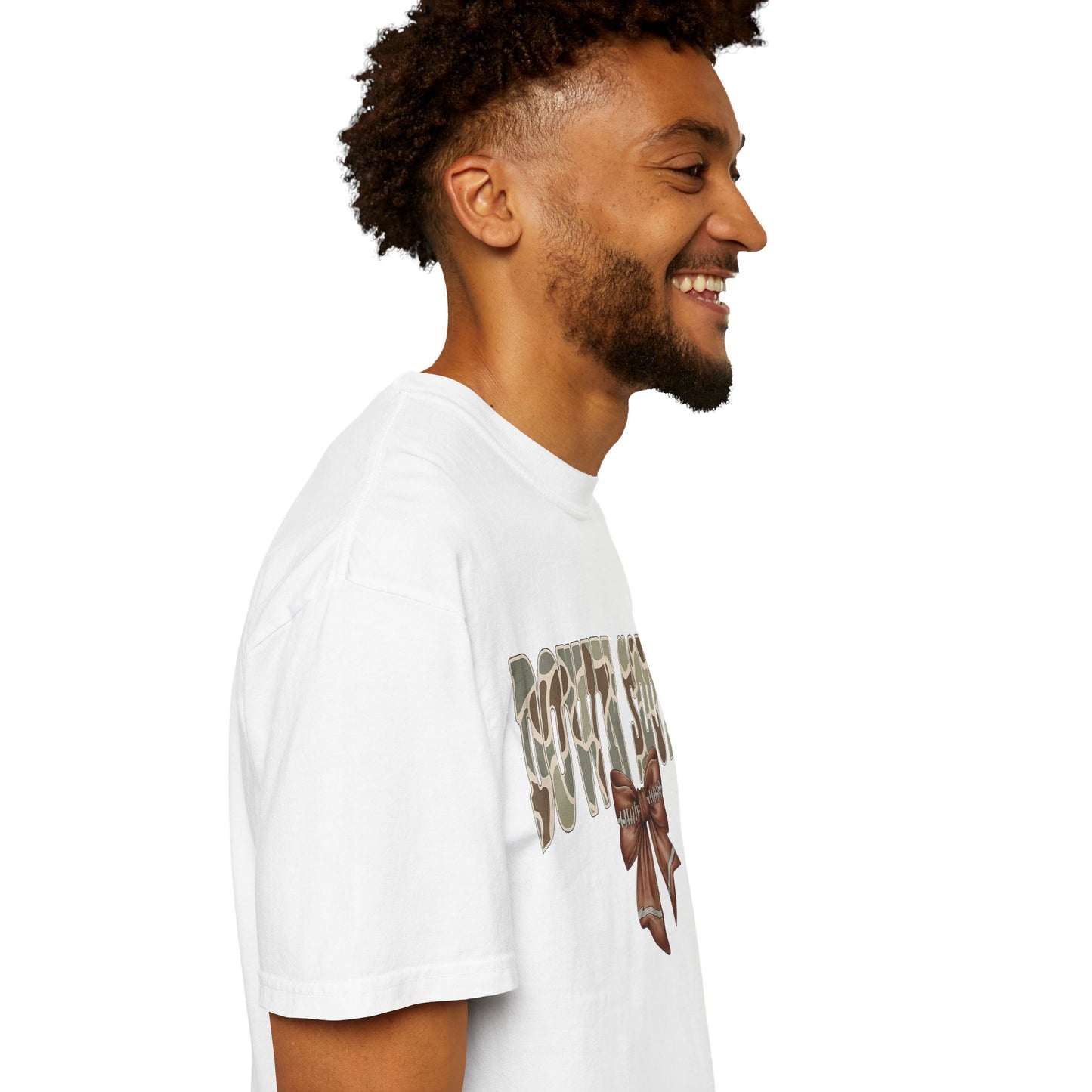 Camo Bow Graphic Tee - Trendy Apparel for Casual Outings and Birthdays