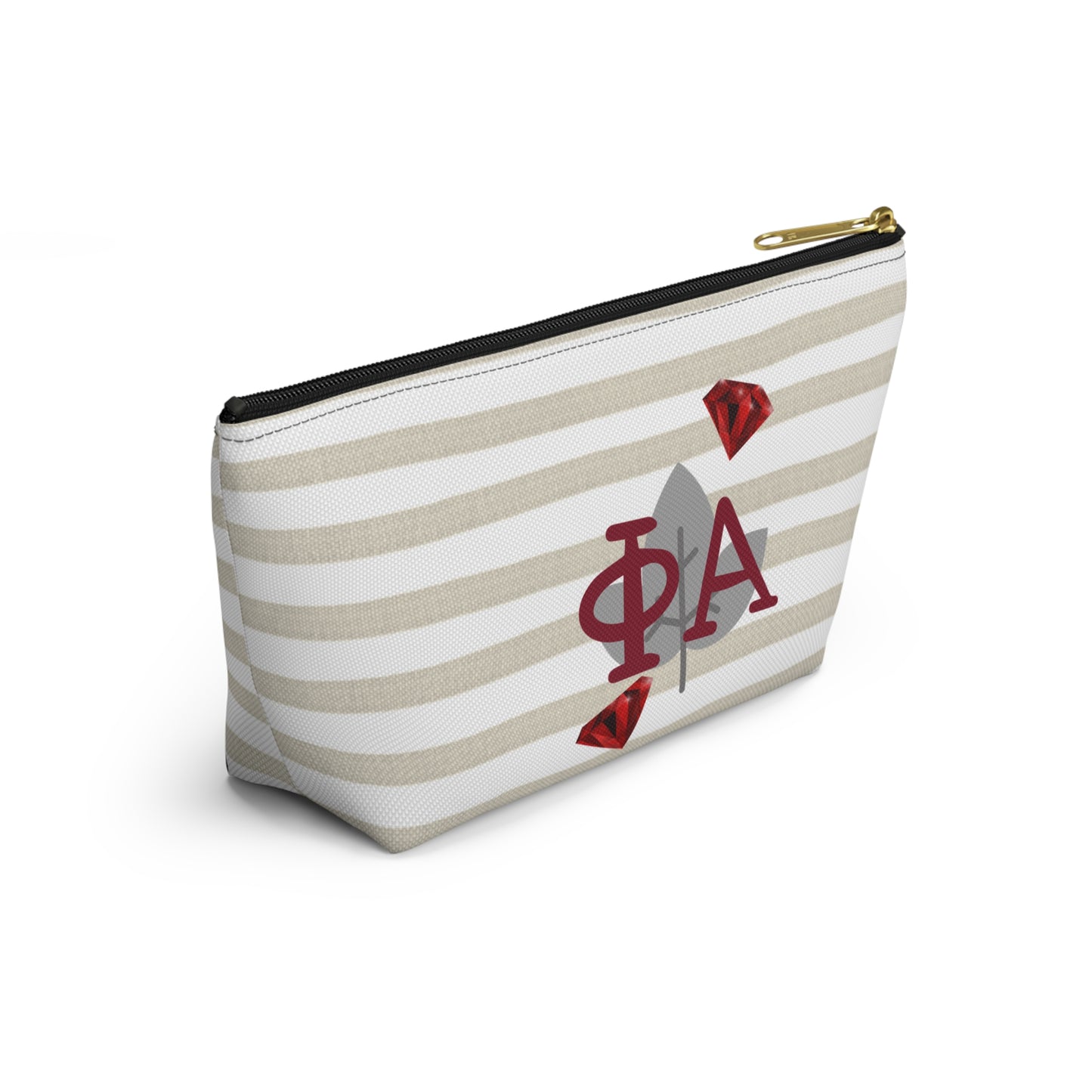 Alpha Phi Chic T-Bottom Accessory Pouch for Sorority Sisters | Makeup Bag, Travel Organizer, Gift for Graduates, Fun Storage