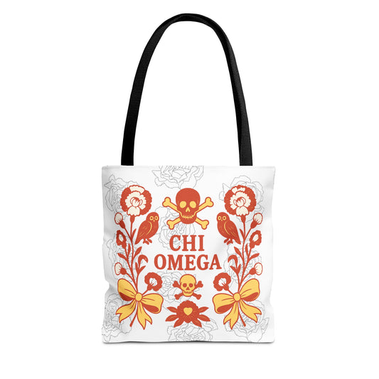 Chi Omega Floral Tote Bag