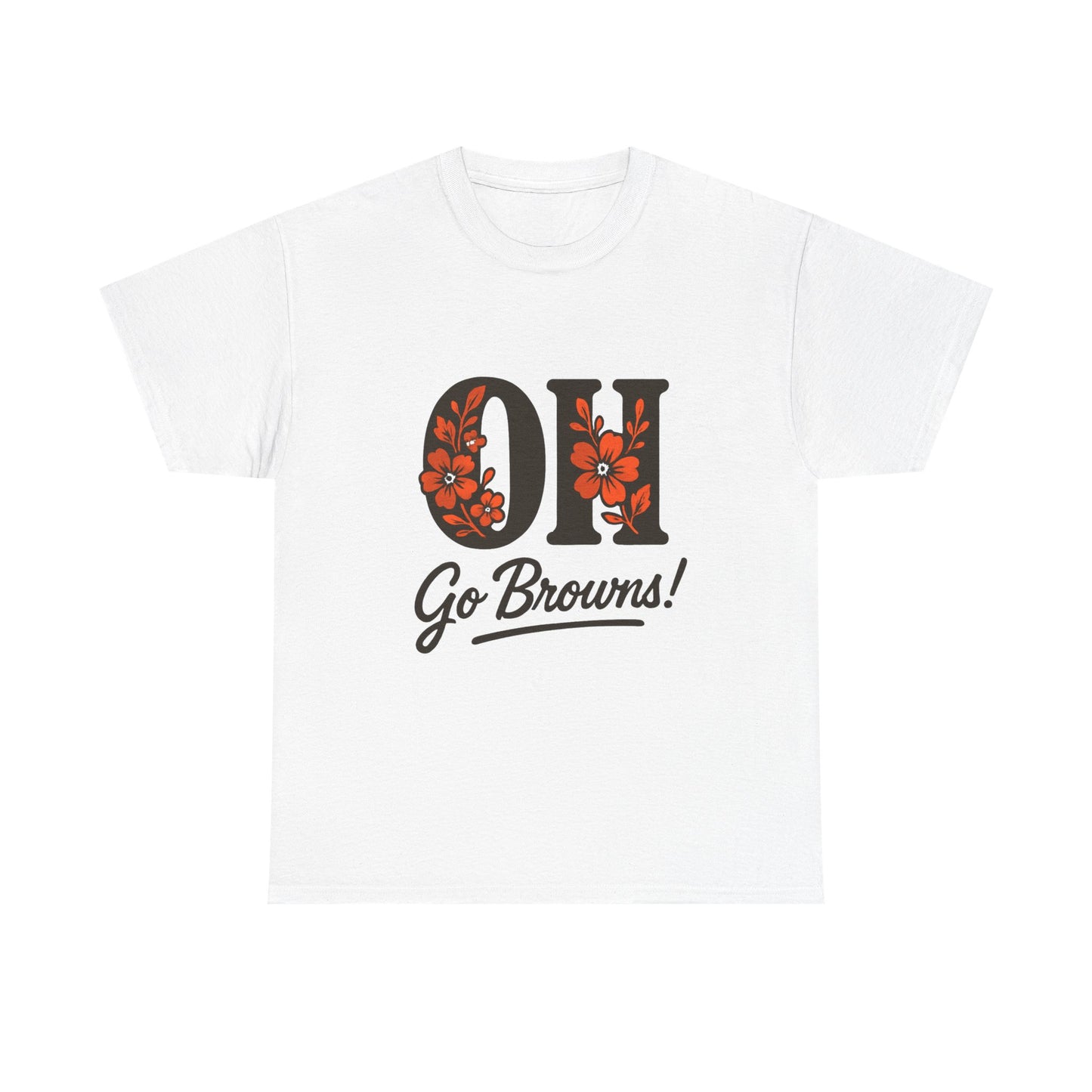 OH Go Browns Floral Unisex Tee, Fan Apparel, Game Day Shirt, Casual Wear, Gift for Sports Lovers