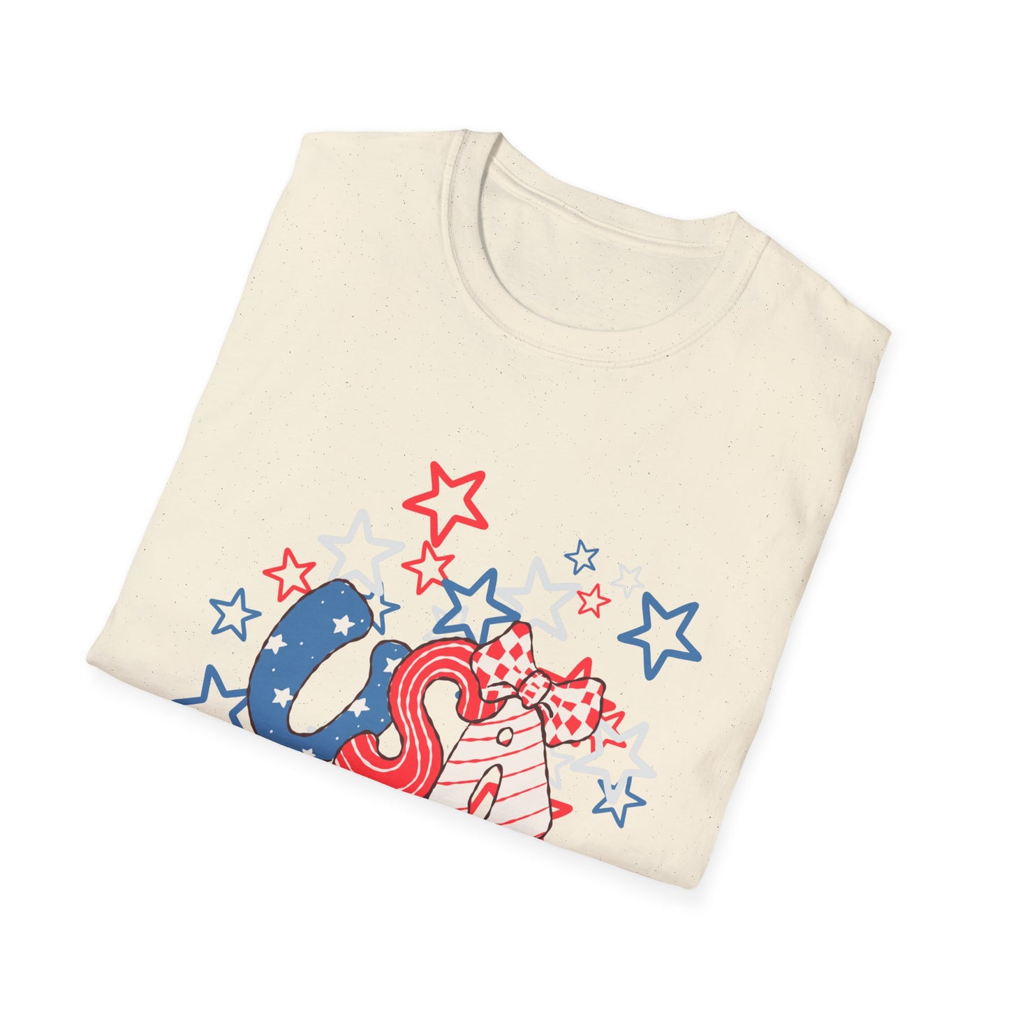 Patriotic Unisex T-Shirt for Independence Day, July 4th Celebration, Star-Patterned Tee, USA Graphic Top, Casual American Apparel