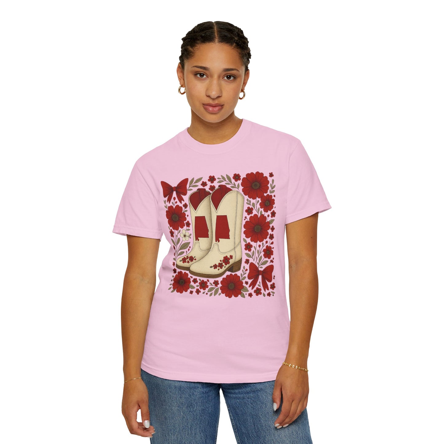 Vintage Cowboy Boots Floral Unisex T-shirt - Alabama Fan, Bama Game Day
