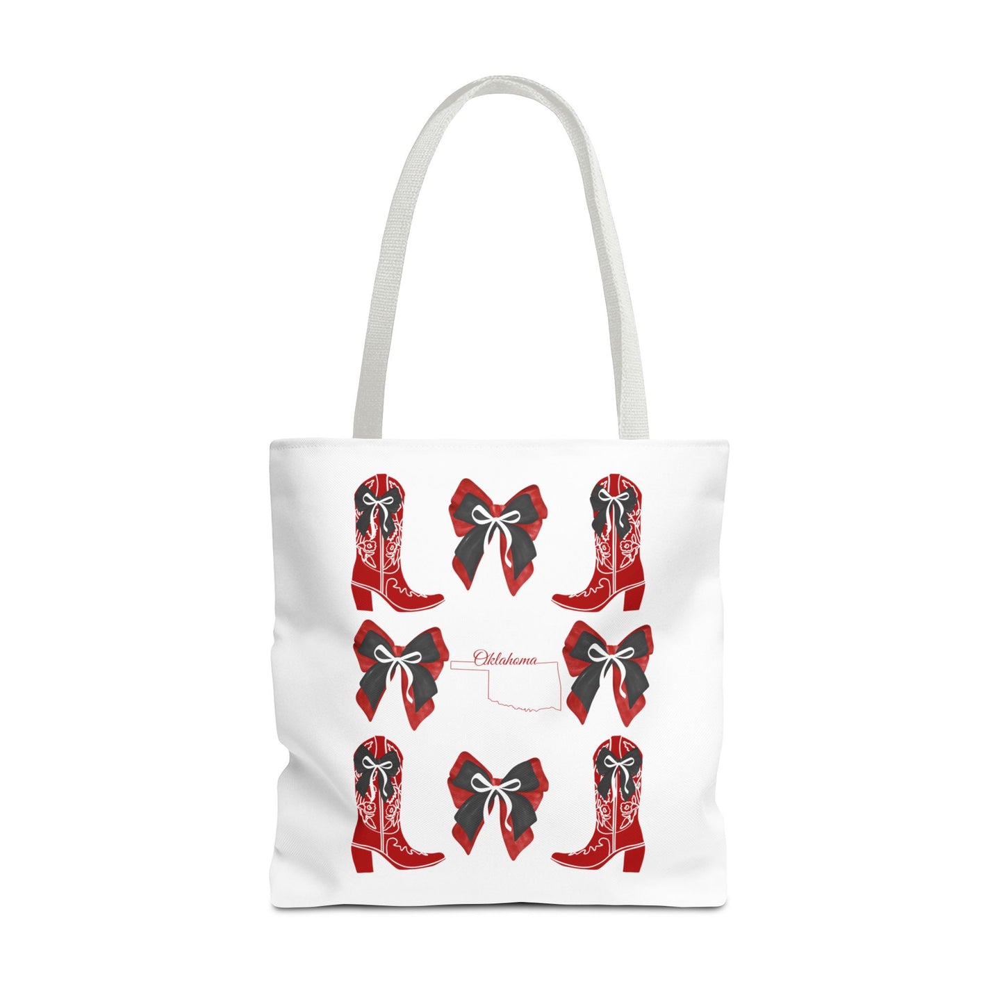 Tote Bag - Oklahoma Game Day Coquette Bow Design Fan Gift