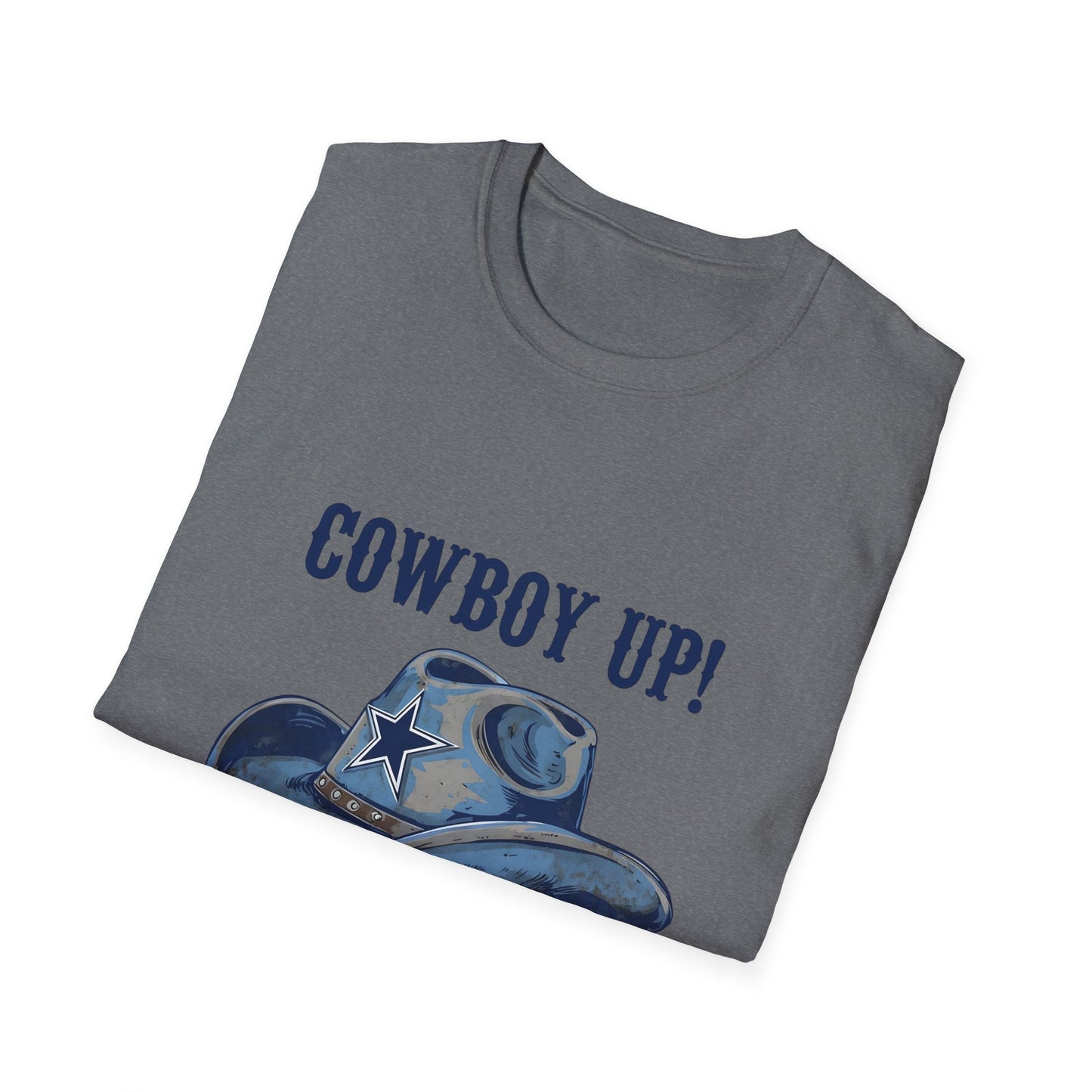 Cowboy Up! Unisex Softstyle T-Shirt - Casual Western Tee for Rodeos, Country Events, Fun Graphic Shirt, Everyday Wear