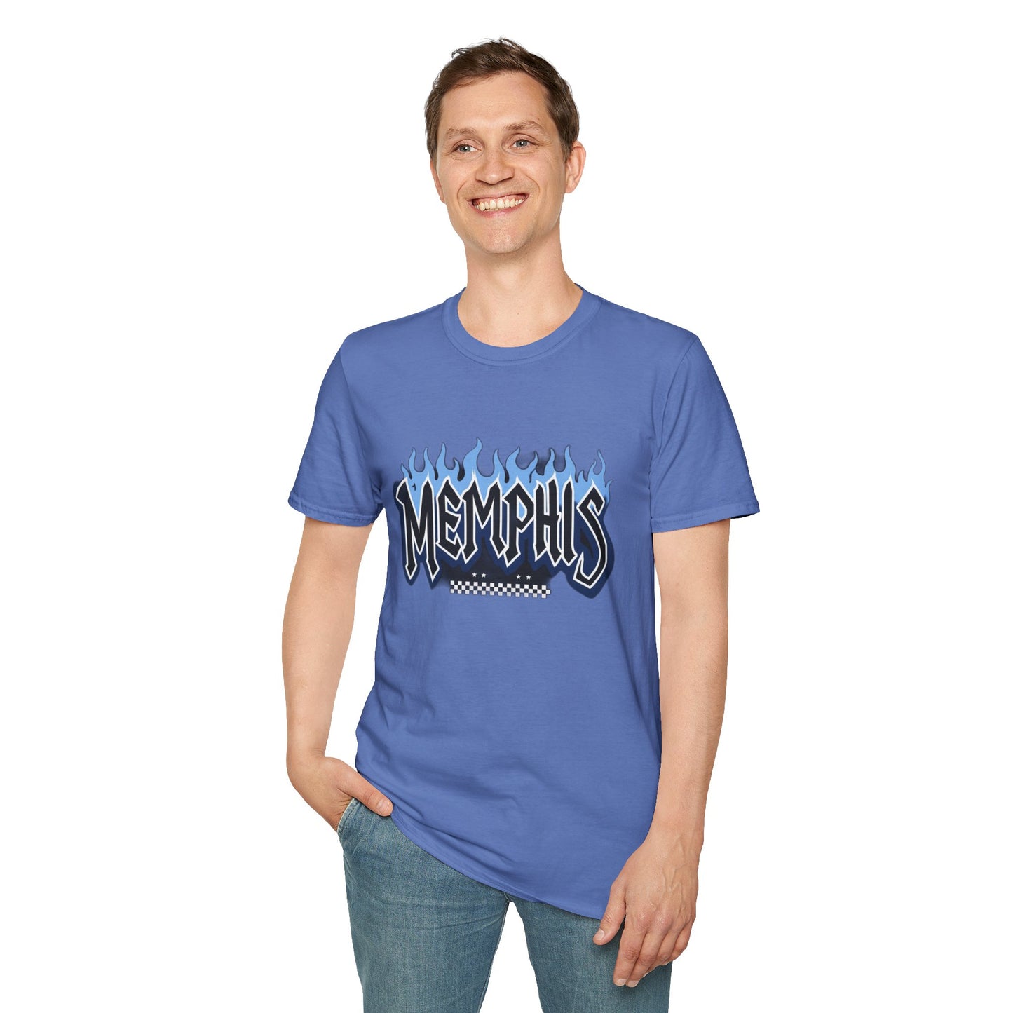 Memphis Flame Graphic T-Shirt, Unisex Tee, Casual Wear, Gift for Music Lovers, Summer Fashion, Graphic Design Shirt