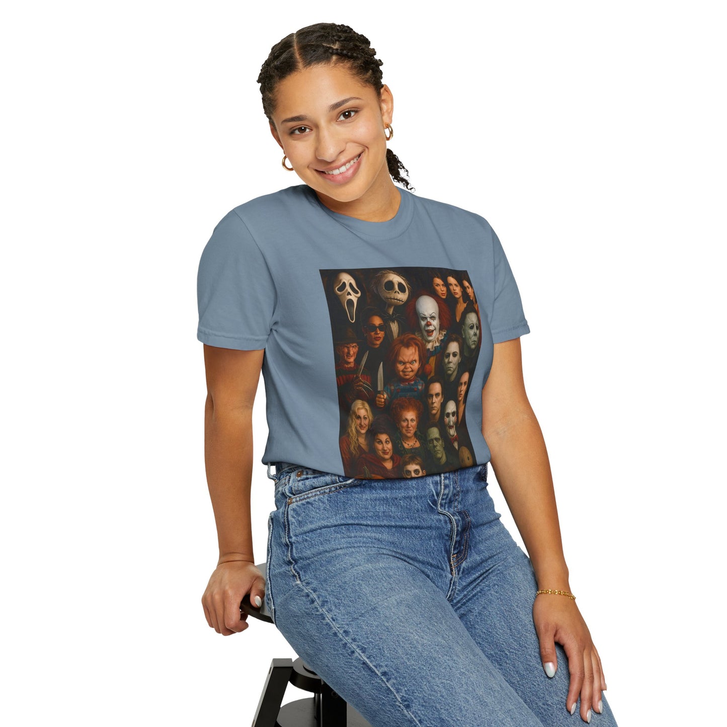 Spooky Halloween T-Shirt | Unisex Garment-Dyed Tee Featuring Iconic Horror Movie Characters, Perfect for Halloween Parties, Horror [...]