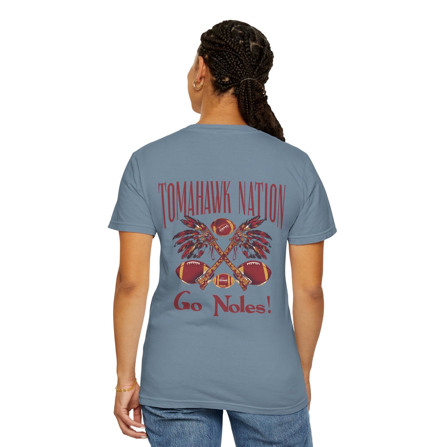 Tomahawk Nation T-Shirt, Unisex College Football Tees, Garment-Dyed Fan Apparel, Go Noles Spirit Wear, Game Day Outfit