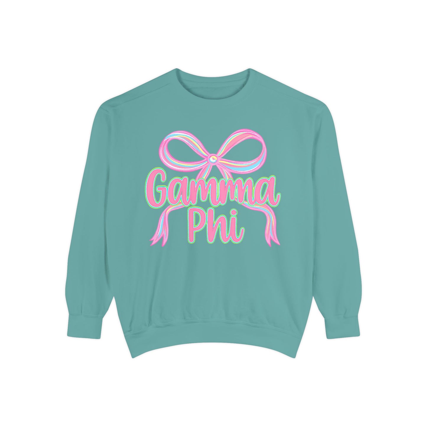 GammaPhi Garment-Dyed Sweatshirt | Cozy Sorority Sweatshirt, Unisex Apparel, Sorority Gift, Casual Wear, College Spirit Wear