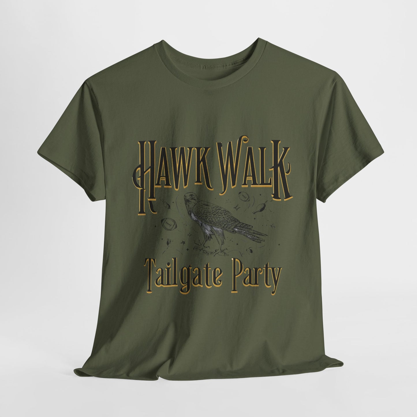 Hawk Walk Tailgate Tee, Unisex Cotton Shirt, Outdoor Event T-Shirt, Festival Wear, Bird Lover Gift, Sports Gathering Apparel