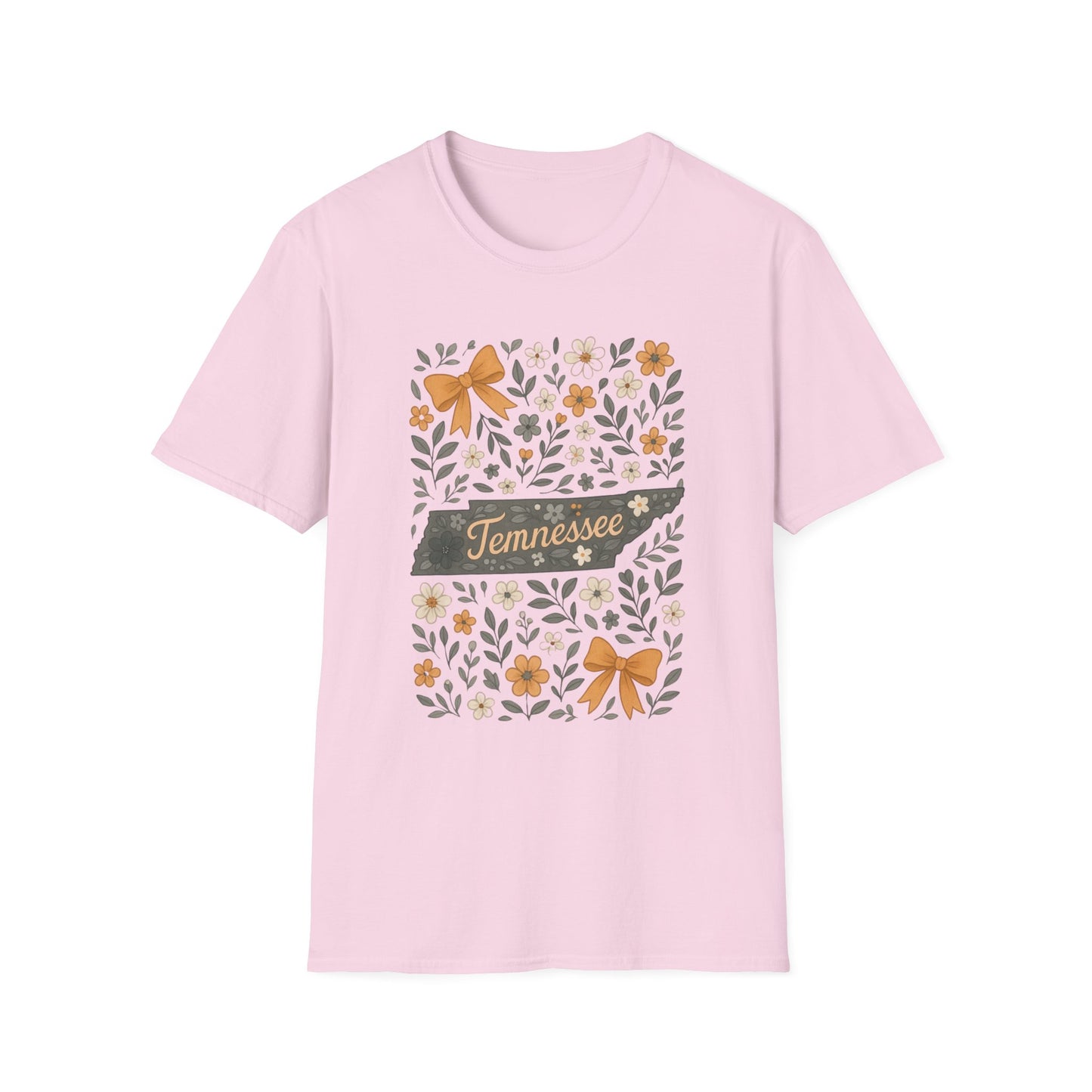 Tennessee Floral T-Shirt, Casual Wear, Gift for Her, Souvenir, Nature Lover Apparel, Spring Outfit