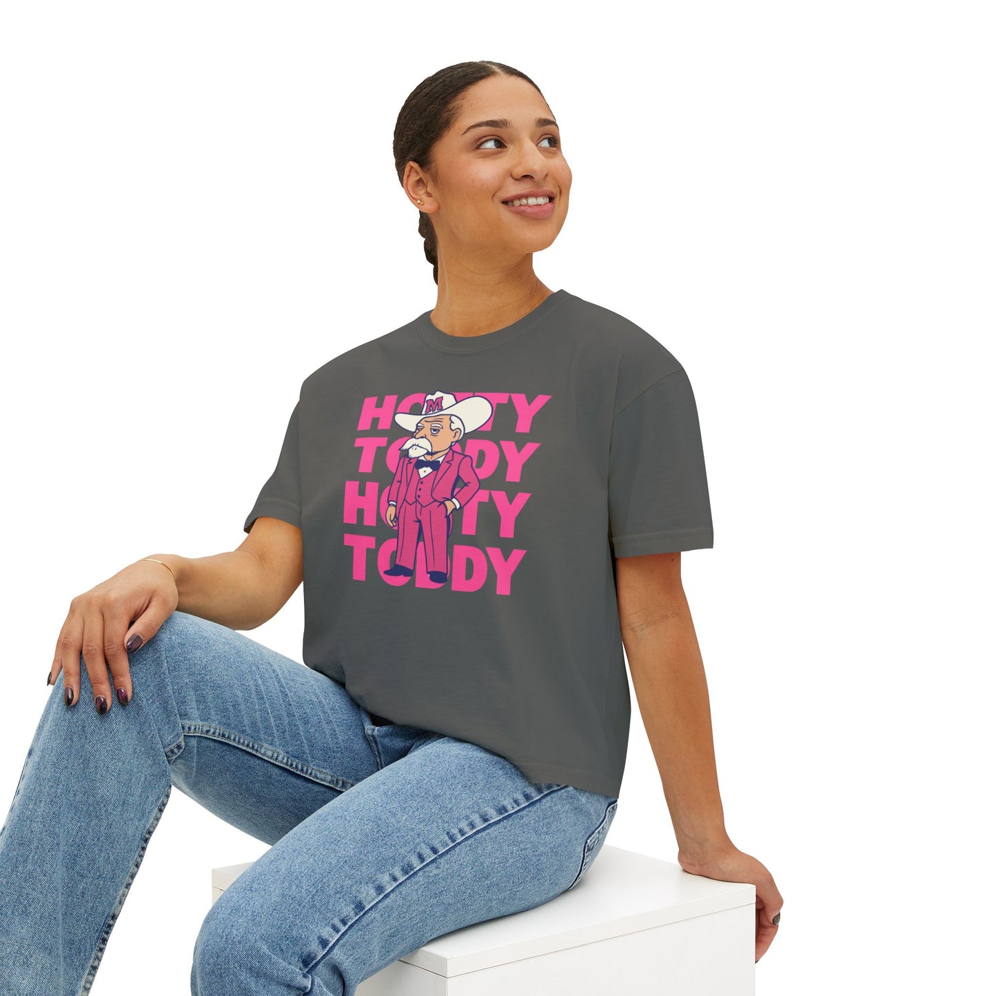Pink Hotty Toddy Boxy Tee | Fun Humor Graphic Shirt