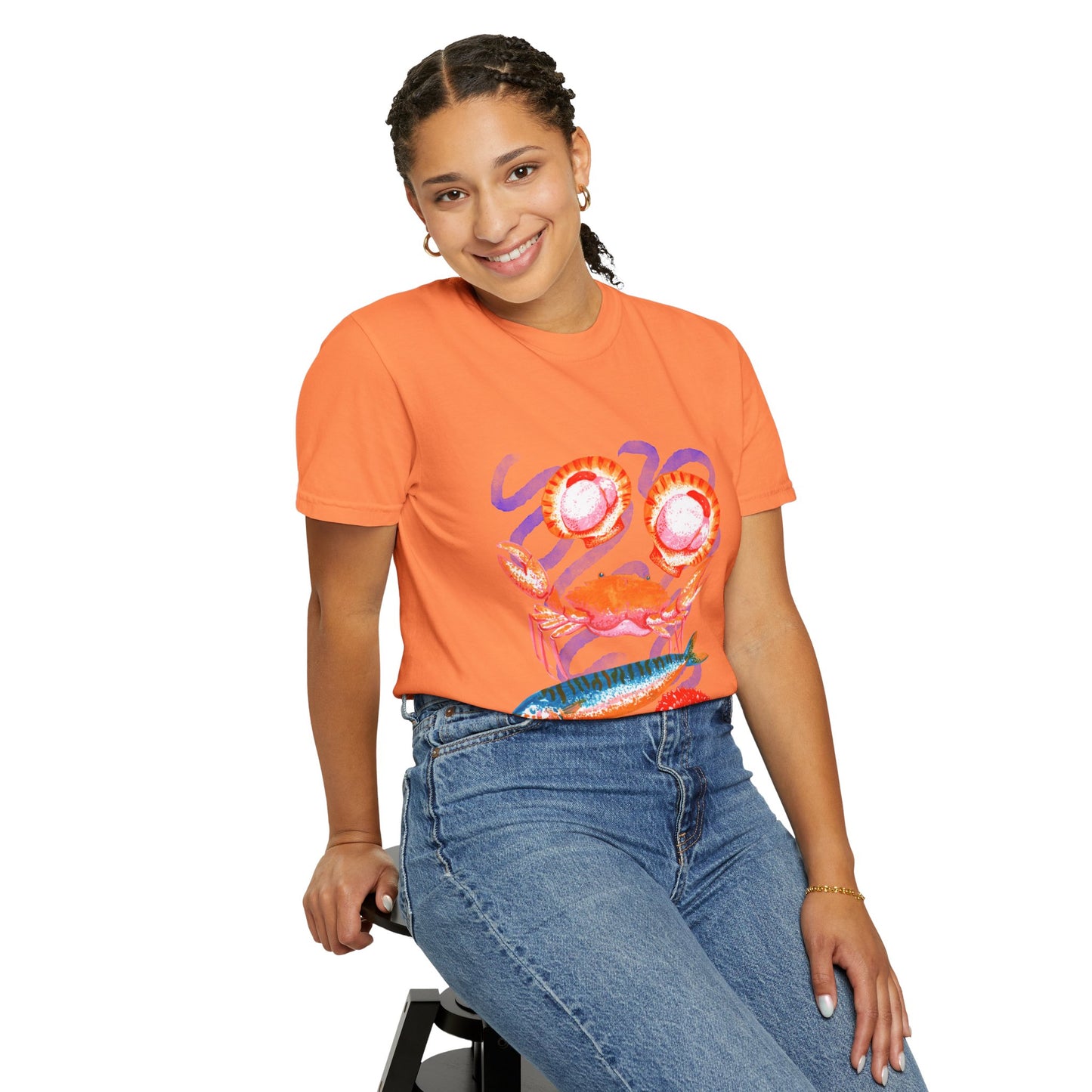 Retro Seafood Graphic T-Shirt - Fresh Catch Comfort Colors Tee