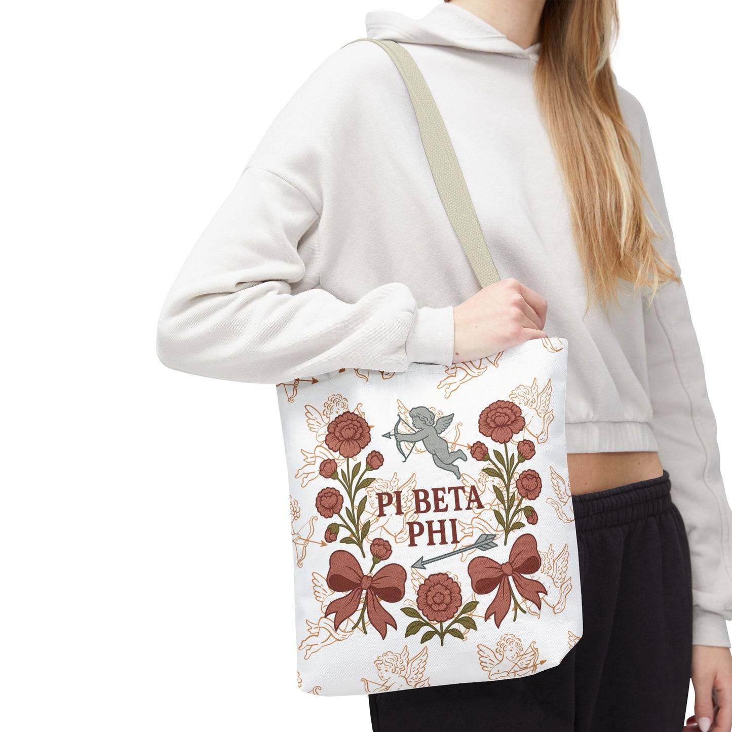 Floral Pi Phi Sorority Tote Bag