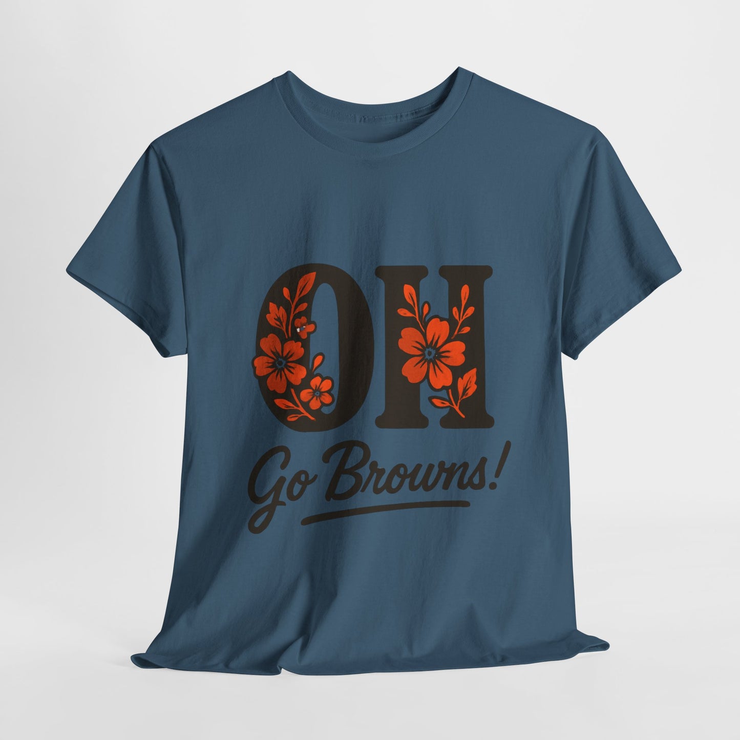 OH Go Browns Floral Unisex Tee, Fan Apparel, Game Day Shirt, Casual Wear, Gift for Sports Lovers