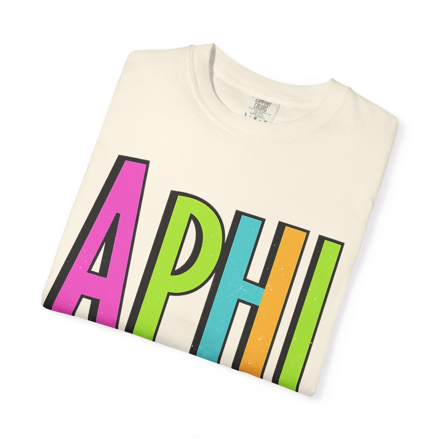 Checkered Neon Alpha P Colorful Graphic Unisex T-Shirt