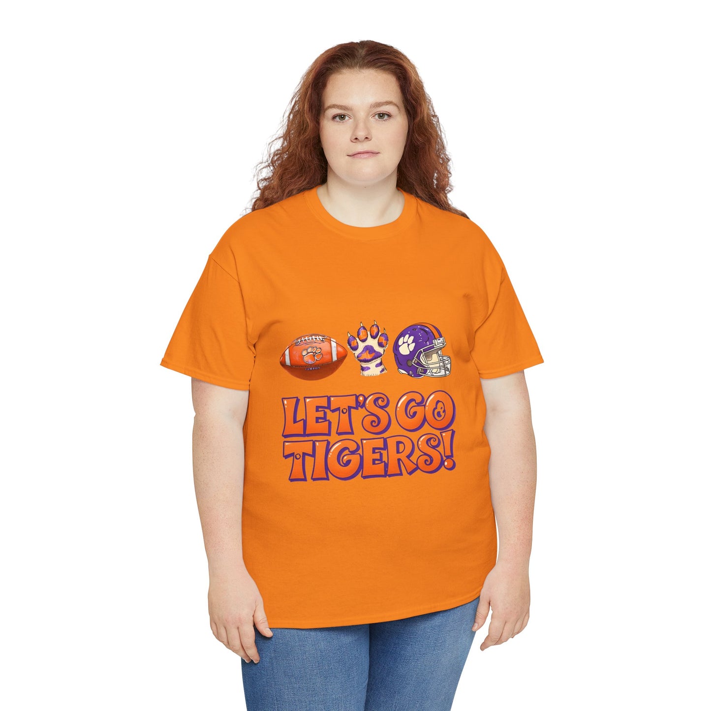 Unisex Heavy Cotton Tee - Let's Go Tigers! Sports Fan Tee, Game Day Shirt, Tailgate Apparel, Team Pride Top, College Football Gear