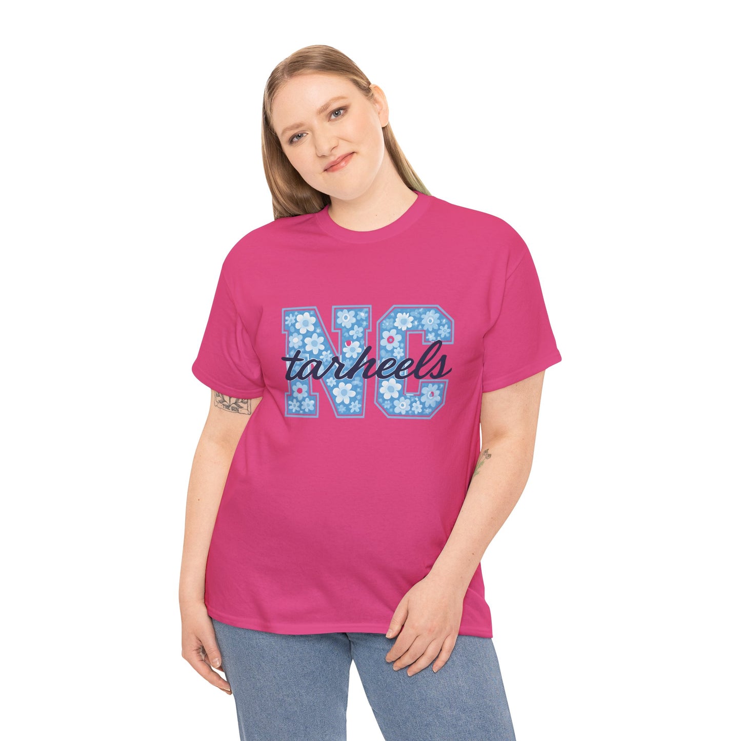 North Carolina Tarheels Unisex Heavy Cotton Tee, College Spirit Wear, Men's and Women's Casual T-Shirt, School Pride Apparel, Gift for Fans