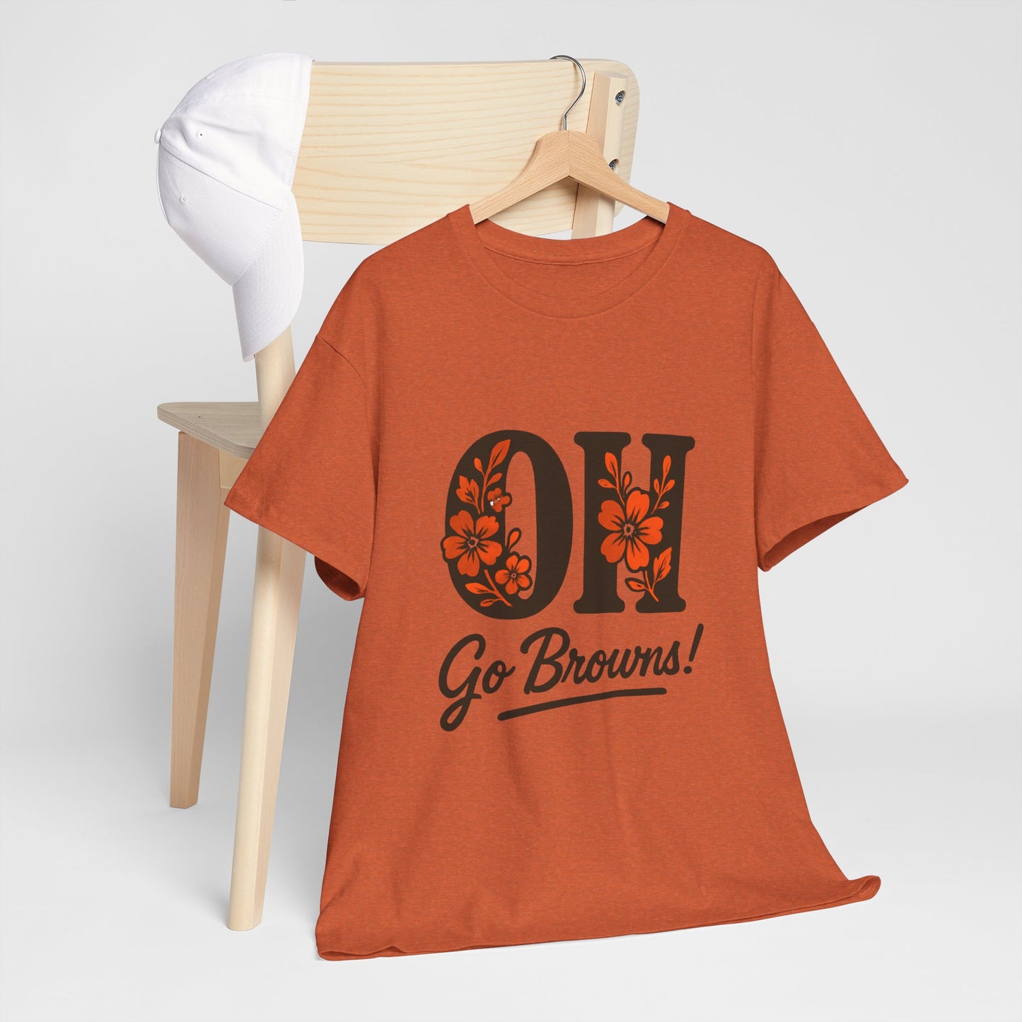 OH Go Browns Floral Unisex Tee, Fan Apparel, Game Day Shirt, Casual Wear, Gift for Sports Lovers