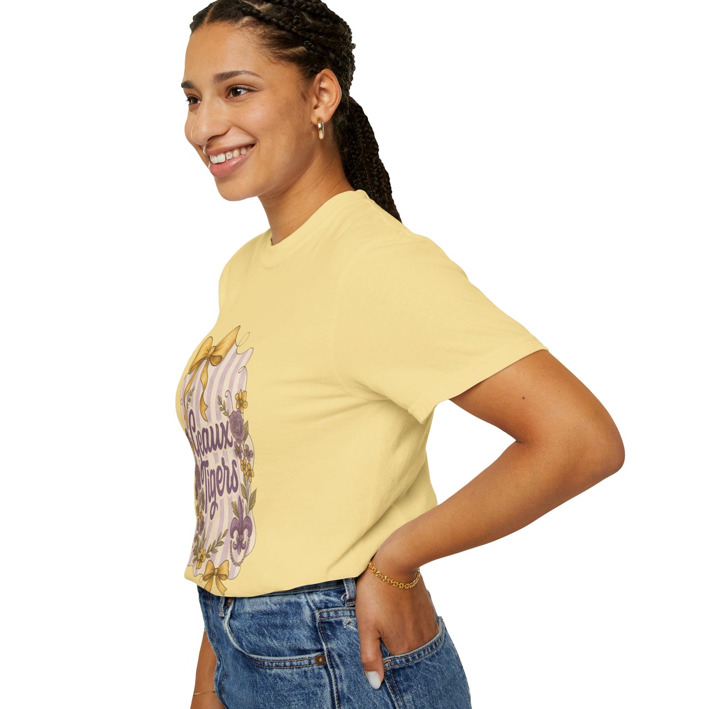 Geaux Tigers Floral T-Shirt, Unisex Casual Tee, Game Day Apparel, Spring Outfit, LSU Fan Gear
