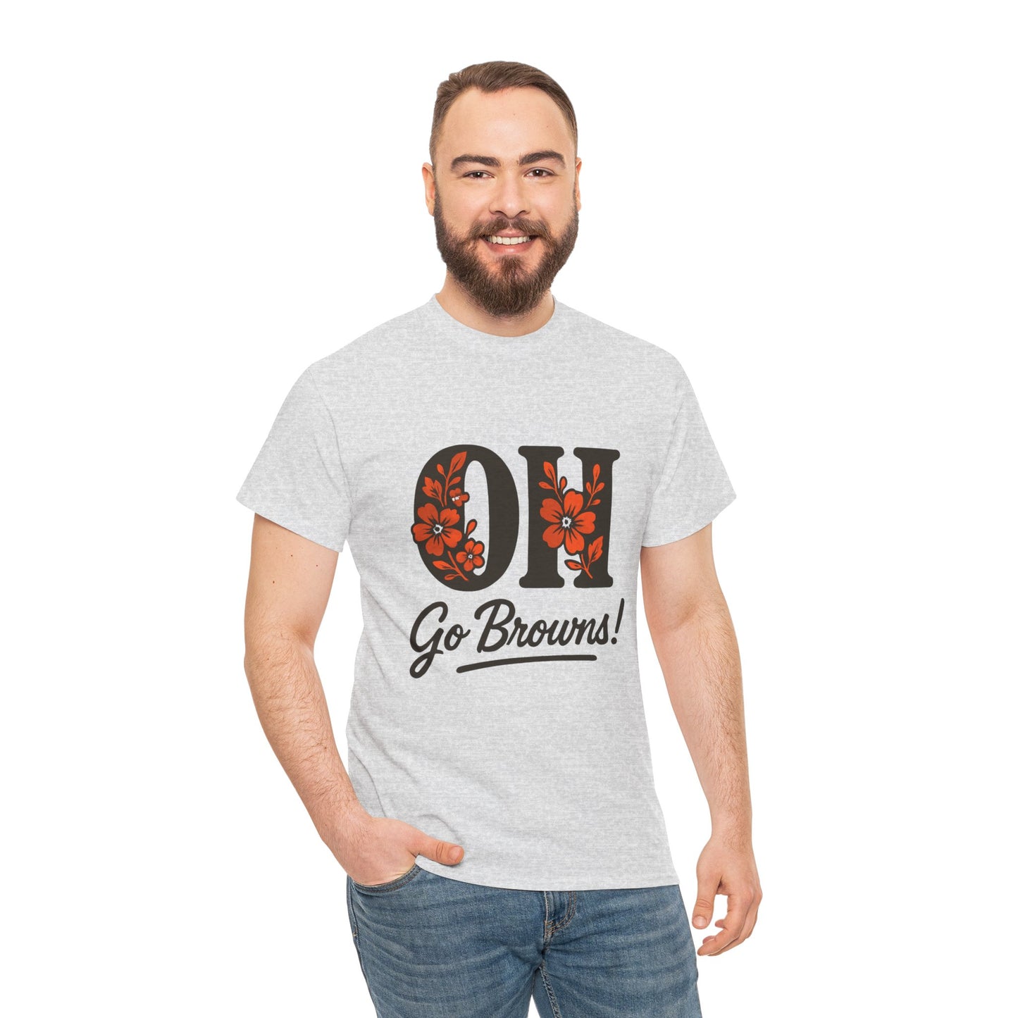 OH Go Browns Floral Unisex Tee, Fan Apparel, Game Day Shirt, Casual Wear, Gift for Sports Lovers