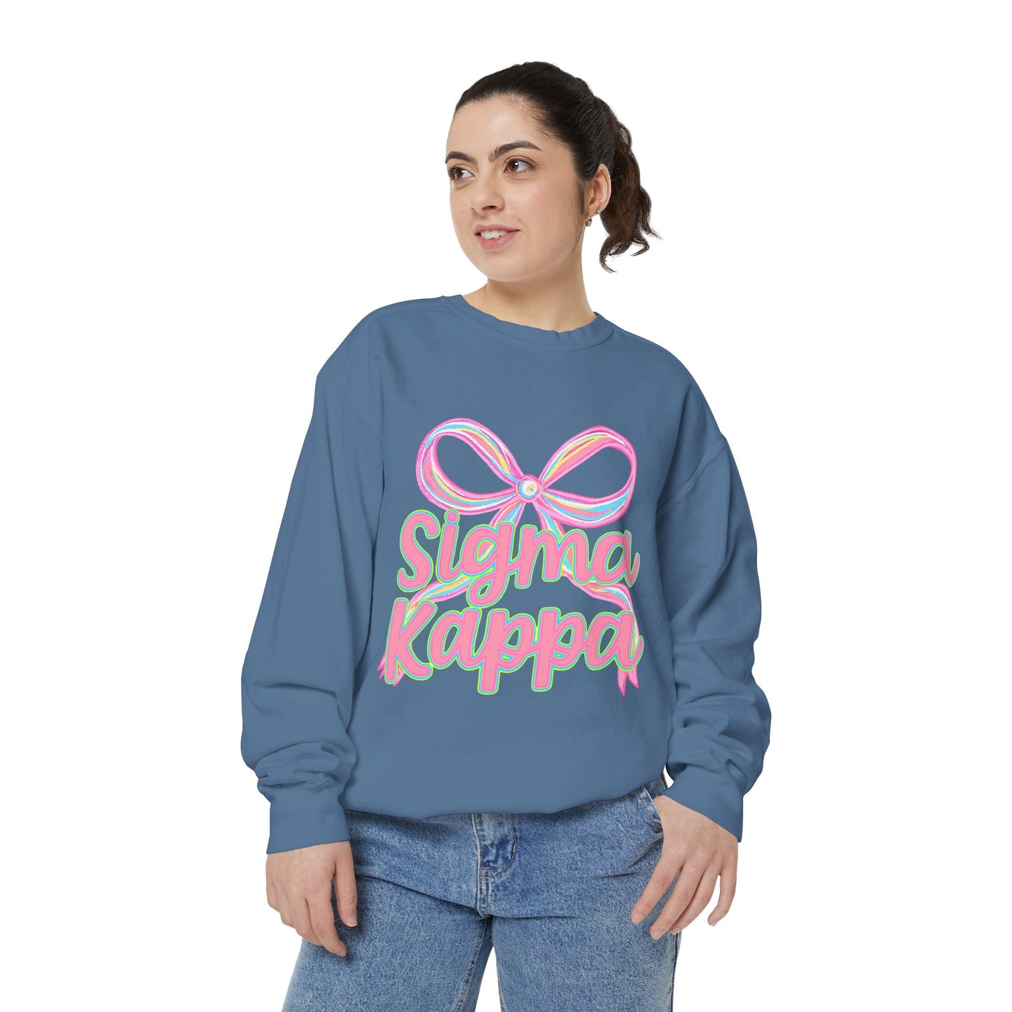 SigmaKappa Garment-Dyed Sweatshirt, Sorority Sweatshirt, College Apparel, Gift for Sorority Sisters, Cute Casual Wear