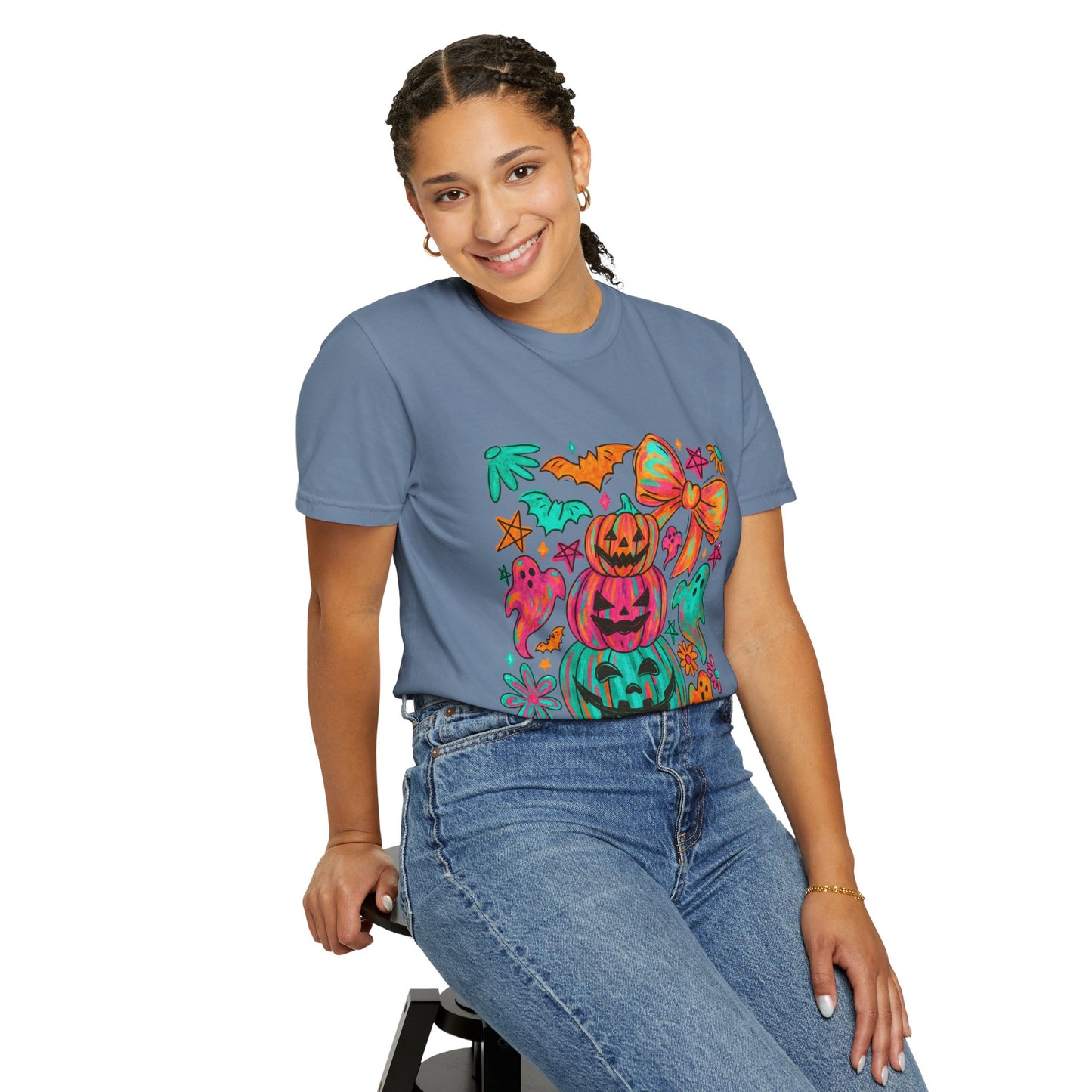 Whimsical Halloween T-Shirt, Perfect for Fall Celebrations, Ghosts & Pumpkins Design, Unisex Tee, Festive Apparel, Halloween Costume