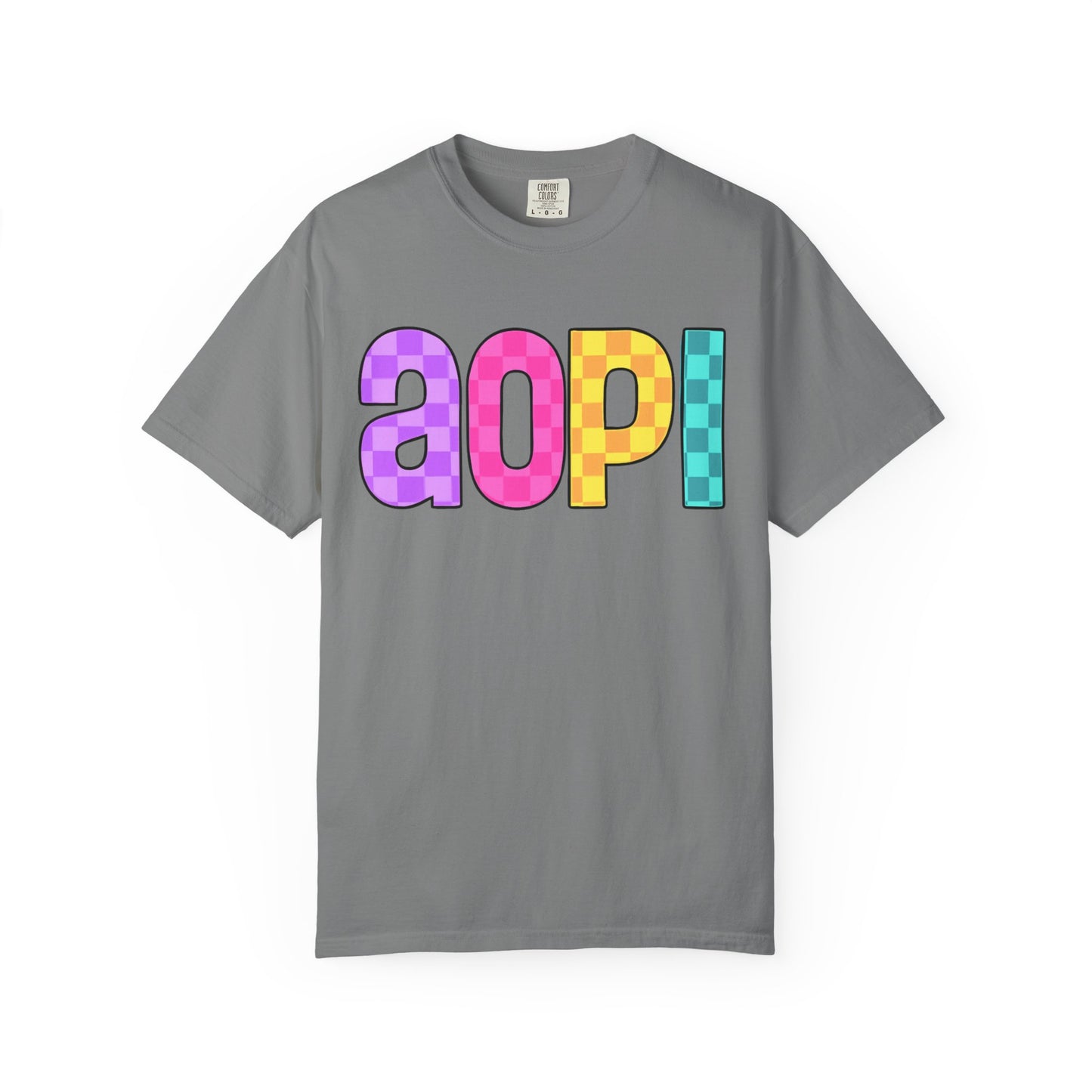 Colorful Graphic Tee - Trendy Unisex Garment-Dyed T-shirt for Casual Summer Wear and AOPI Spirit Gift