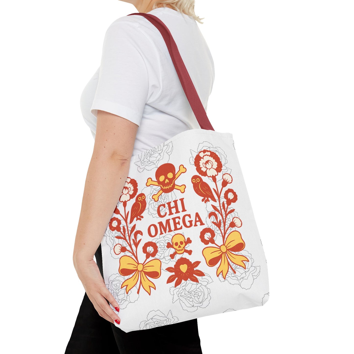 Chi Omega Floral Tote Bag
