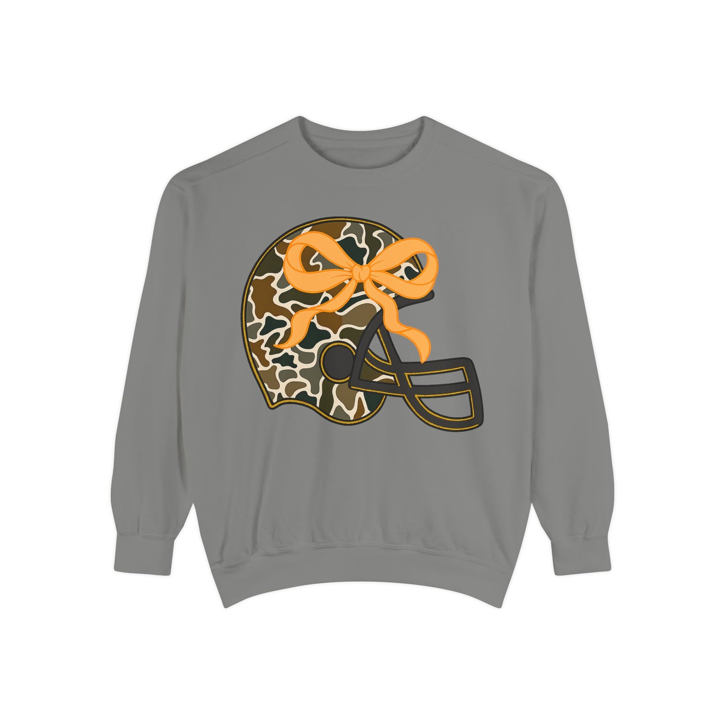 Comfort colors sweatshirt Camo Helmet Design, Casual Athletic Wear, Unisex Fall Fashion, Gift for Sports Fans